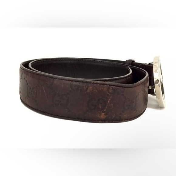 GUCCI SSIMA BROWN 80cm BELT - Picture 3 of 8